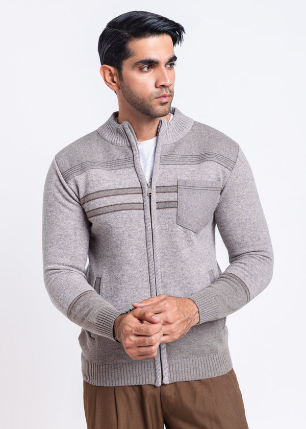 String-Turtle Neck Zipper Full Sleeves Sweater (901-14)