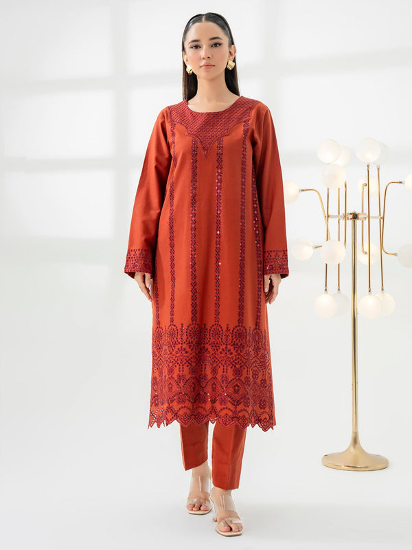 2 Piece Khaddar Suit-Embroidered (Pret)