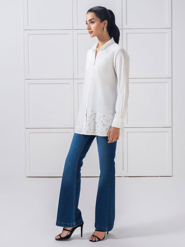 Cambric Top-Embroidered