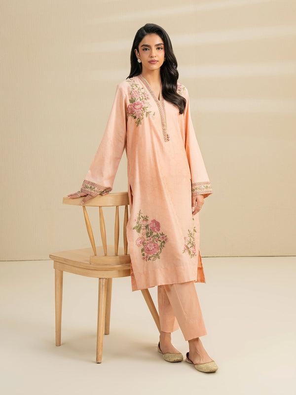2 Piece Jacquard Suit-Embroidered (Pret)