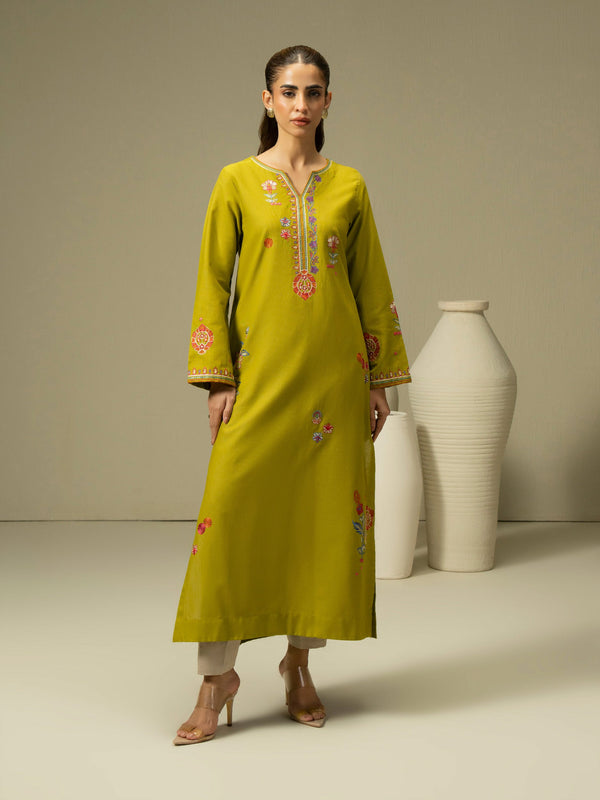 Khaddar Shirt-Embroidered (Pret)