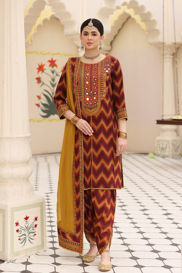 3-PC Embroidered Cotton Shirt with Chiffon Dupatta and Trouser CNP-4-011
