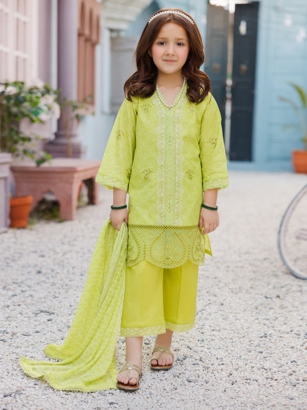 Parrot Green Lawn Formal 3Pc Stitched - ALGR-3PS-LS-036