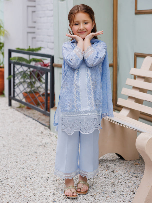 Sky Blue Lawn Formal 3Pc Stitched - ALGR-3PS-LS-038