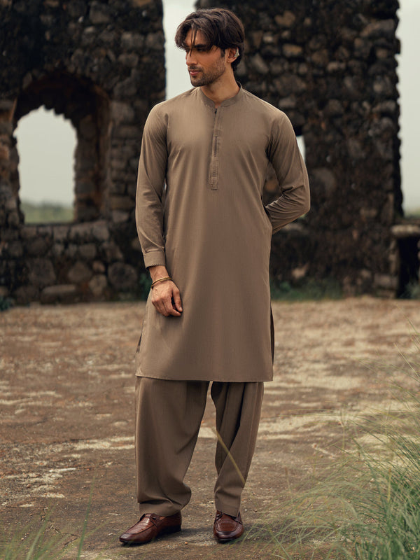 Light Brown Kameez Shalwar - AL-KS-3280