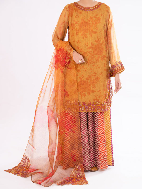 Mustard Mesuri Formal 3Pc Stitched - AL-3PS-LS-571