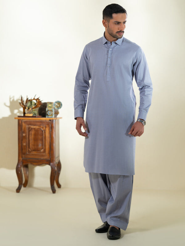 Purple Cotton Kameez Shalwar - ALWA-KS-574