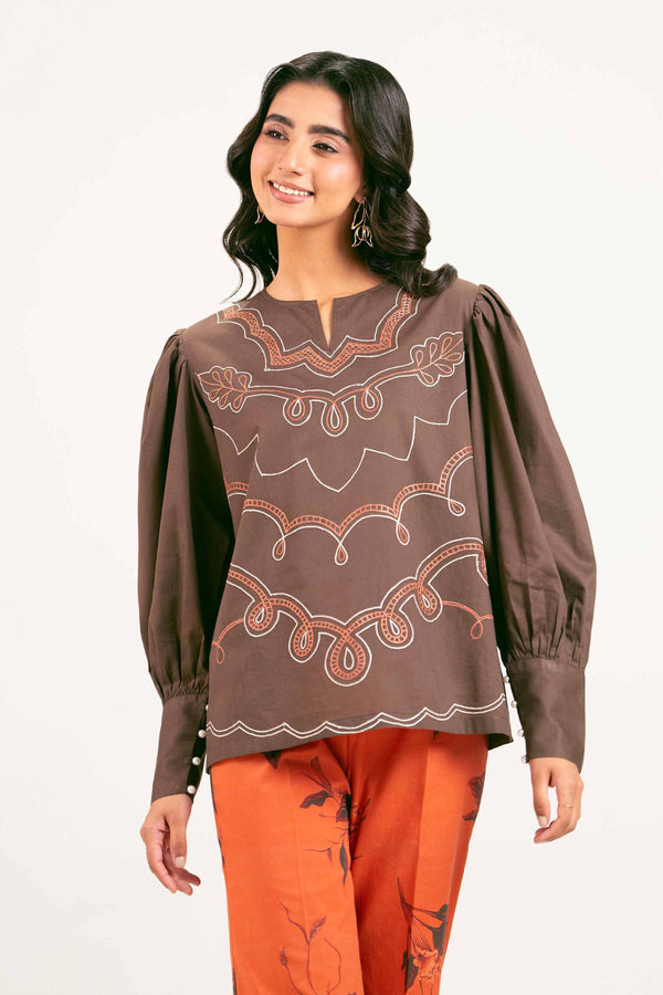 2 Piece - Printed Embroidered Suit - AS25-48