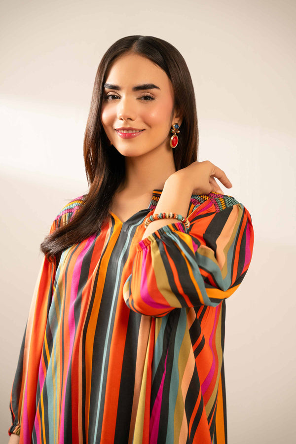 Printed Embroidered Tunic - AS25-93