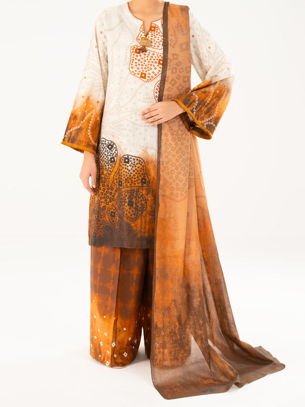 Brown Cambric 3Pc Stitched - AWP-3PS-664