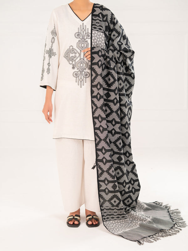 White Karandi 3Pc Stitched - AWP-3PS-770