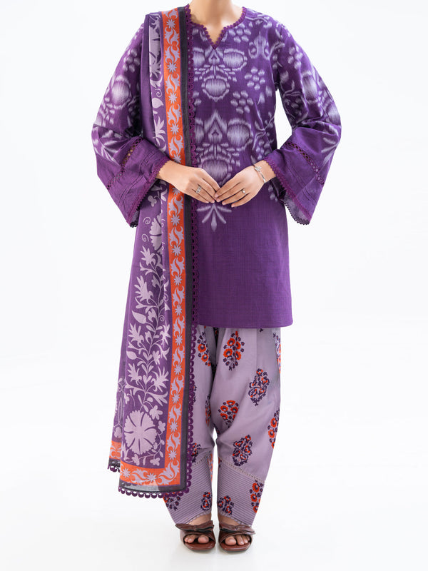 Plum Cambric 3Pc Unstitched - AWP-3PS-791