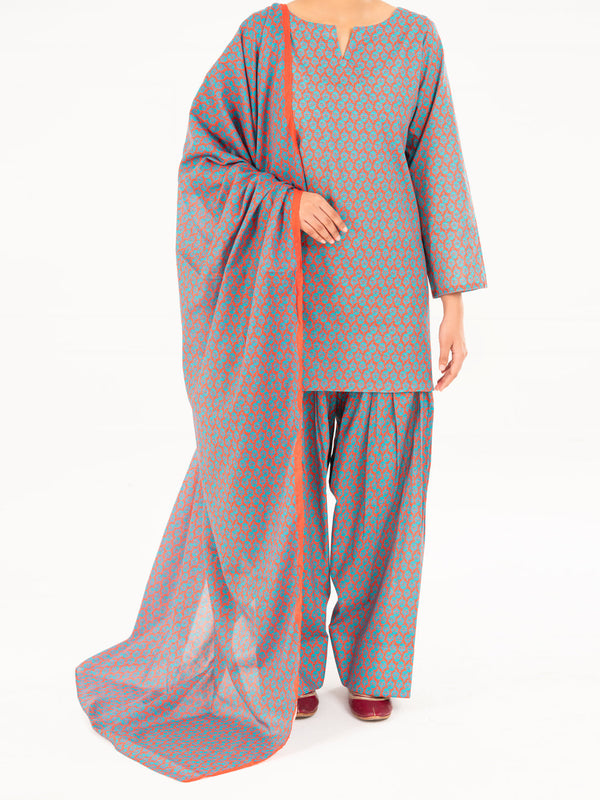 Fuchsia Lawn 3Pc Stitched - AWP-3PS-858