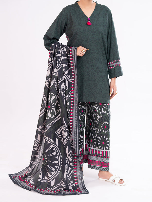 Charcoal Lawn 3Pc Stitched - AWP-3PS-860