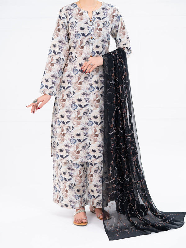 Beige Lawn 3Pc Stitched - AWP-3PS-863