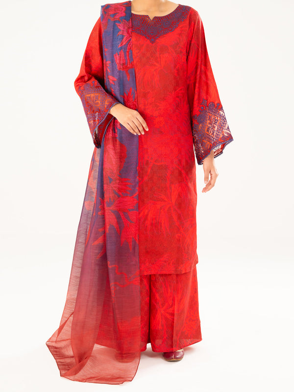 Red Swiss Jacquard 3Pc Stitched - AWP-3PS-867