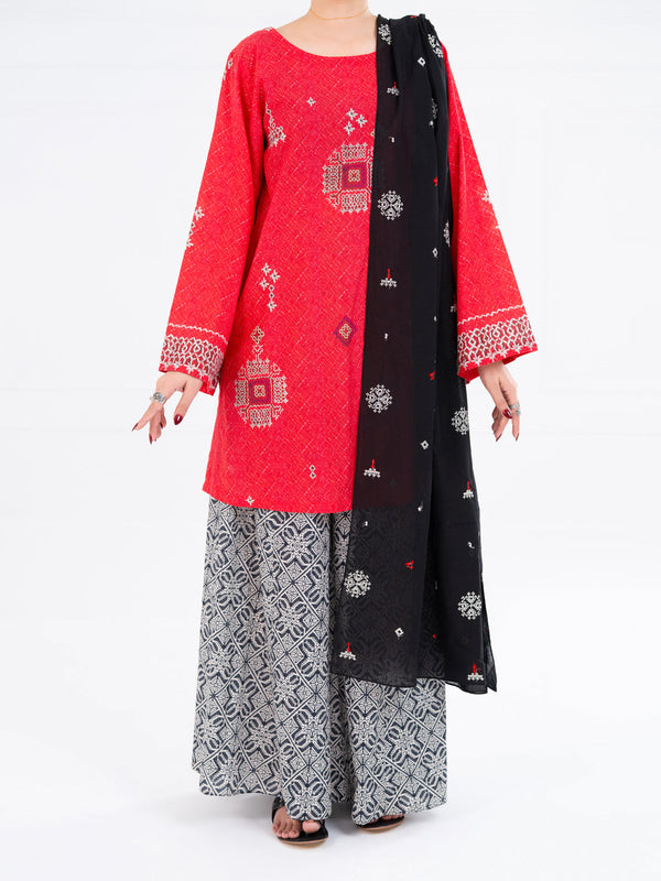 Red Cambric 3Pc Stitched - AWP-3PS-868