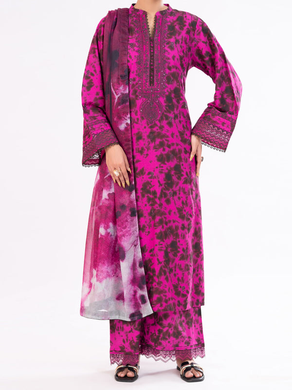 Fuchsia Cambric 3Pc Stitched - AWP-3PS-875