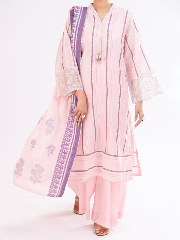 Light Pink Yarn Dyed 3Pc Stitched - AWP-3PS-925