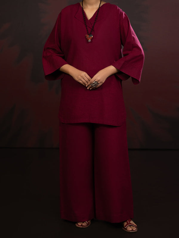 Maroon Karandi 2Pc Stitched - AWP-2PS-LKS-818