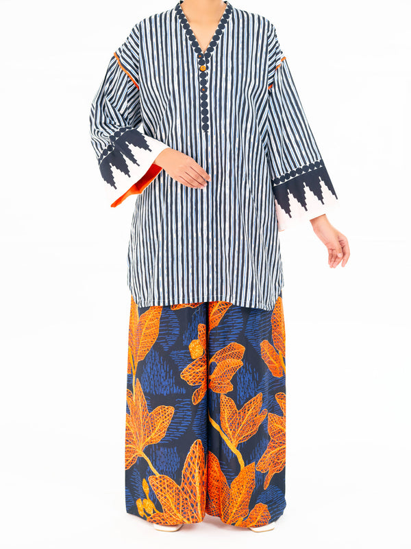 Black White Cambric 2Pc Stitched - AWP-2PS-LKS-895