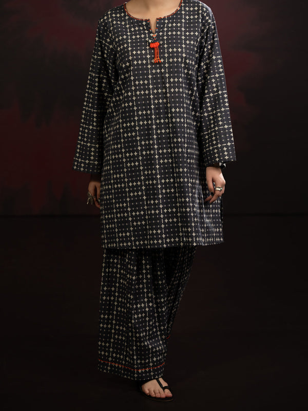 Black Cambric 2Pc Stitched - AWP-2PS-SLKS-810