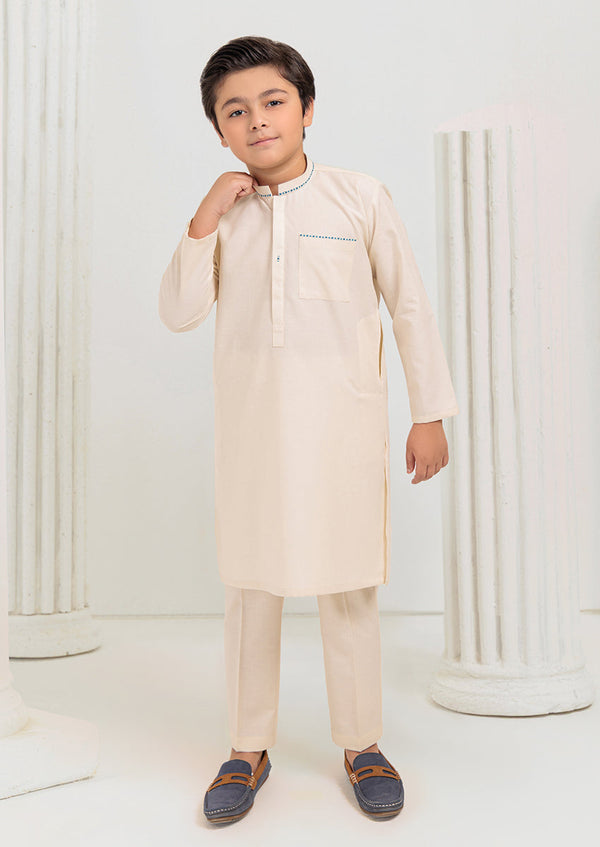 Cream-Blended-Kurta Trouser - (B25KP2031)