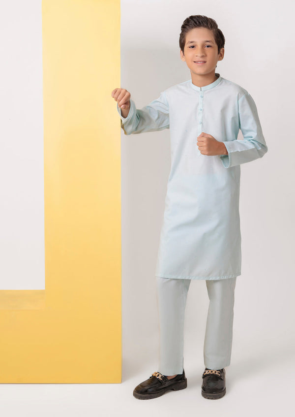 Cyan-Blended-Kurta Trouser - (B25KP2033)