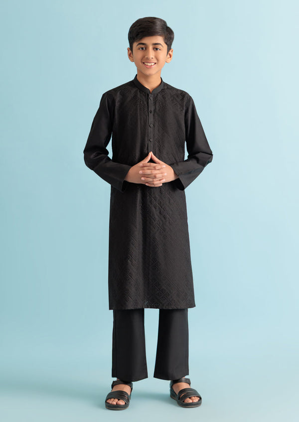Black-Blended-Kurta Trouser - (B25KP2038)