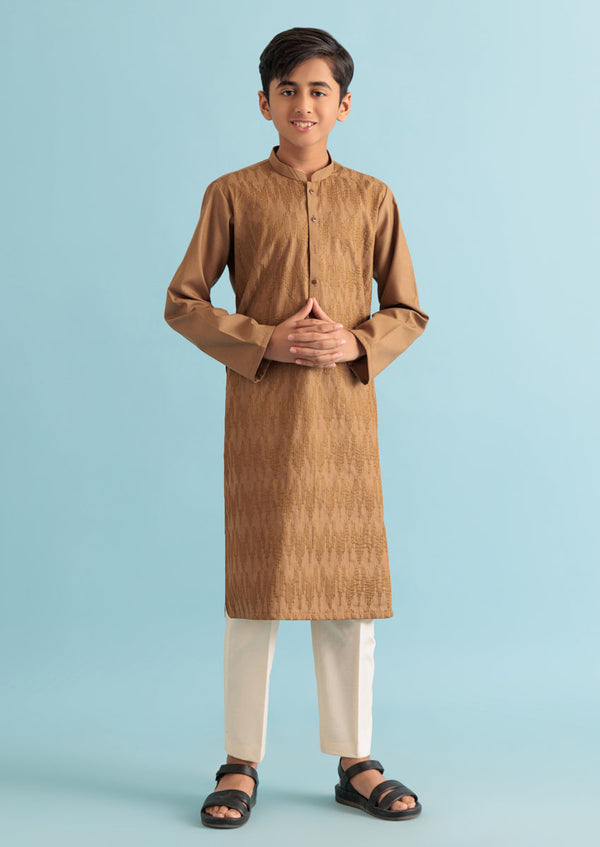 L-Brown-Blended-Kurta- (B25KU1017)