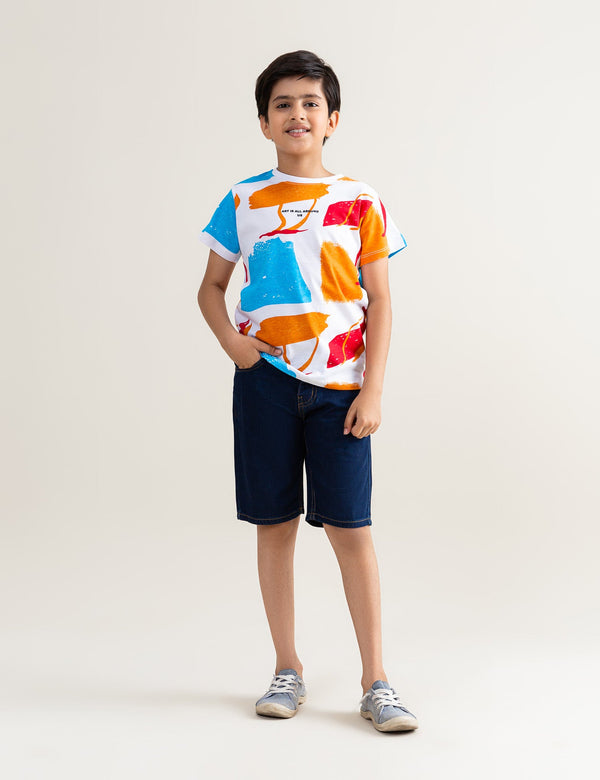 ART IS ALL AROUND US ABSTRACT PRINTED T-SHIRT