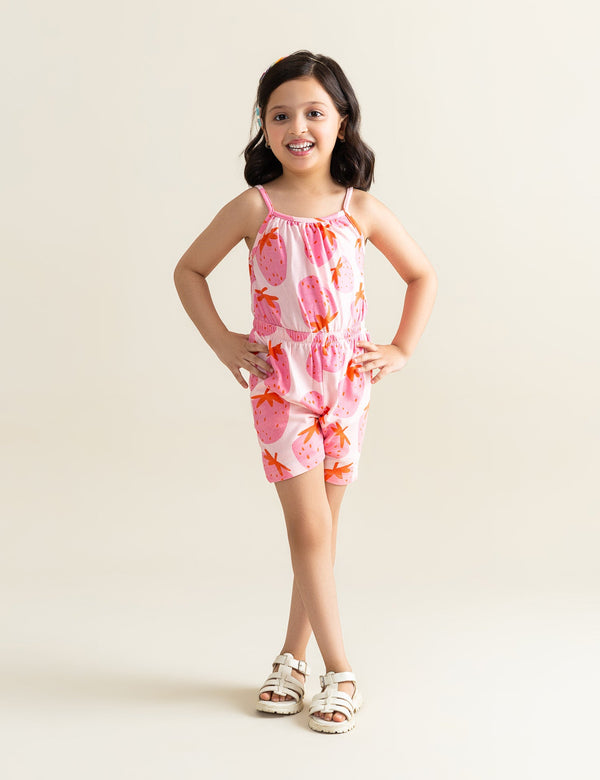 STRAWBERRY PRINTED JUMPSUIT