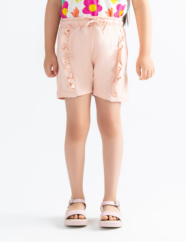 TERRY SHORTS WITH RUFFLE DETAIL