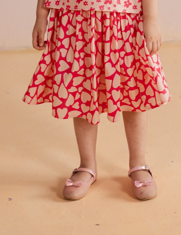 HEART PRINTED SKIRT