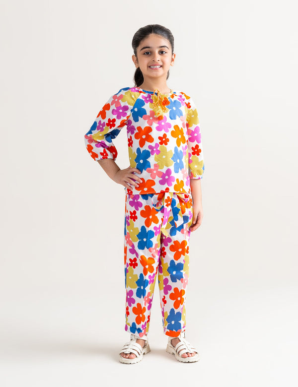 2 PIECE FLORAL PRINTED SUIT