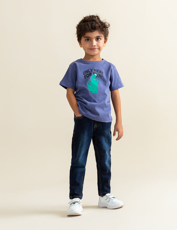 ONLY HERE FOR FUN PRINTED T-SHIRT