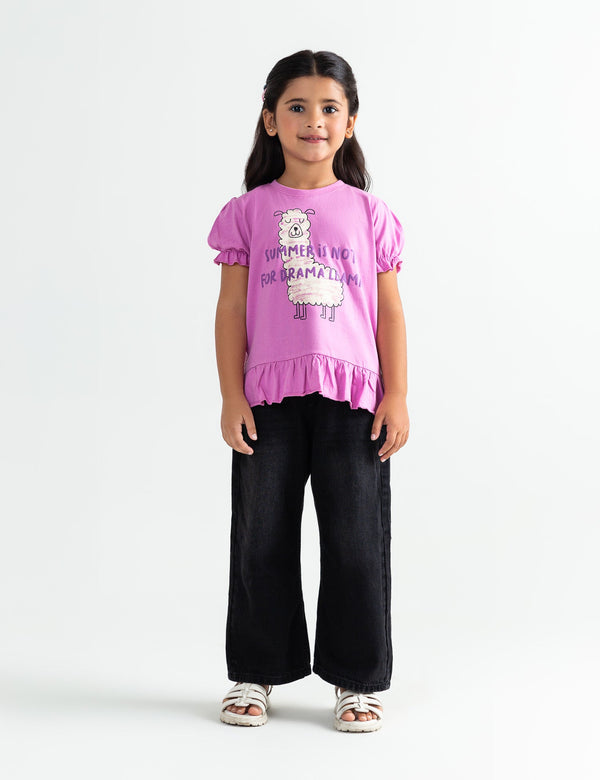 SUMMER IS NOT FOR DRAMA LLAMA PRINTED T-SHIRT