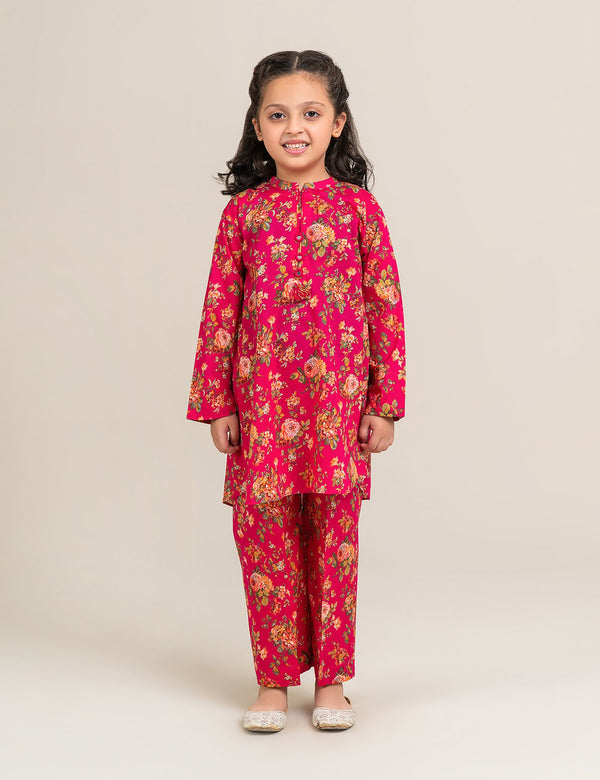 2 PIECE ALLOVER FLORAL PRINTED SUIT