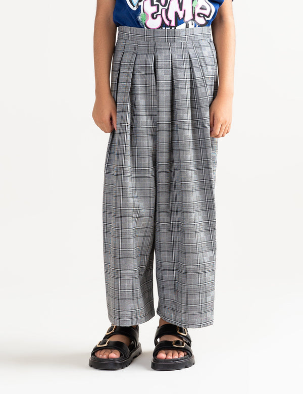 CHECKERED PLEATED CULOTTES