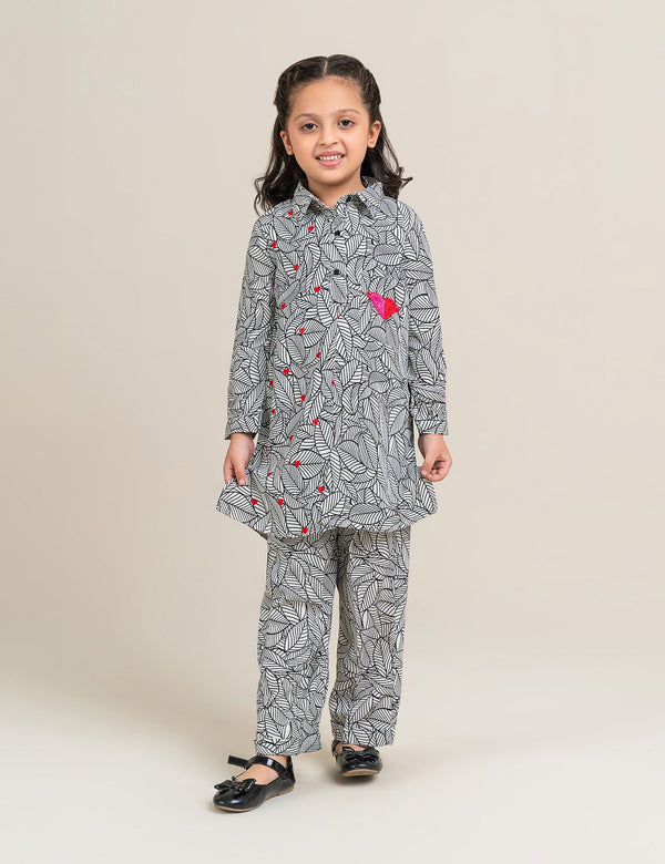 2 PIECE HEART PRINTED SUIT