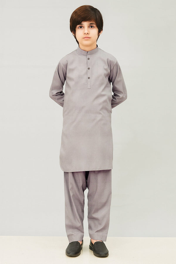 Solid Wash N Wear Stitched 2 Piece (Shirt/Trouser)  For Boys