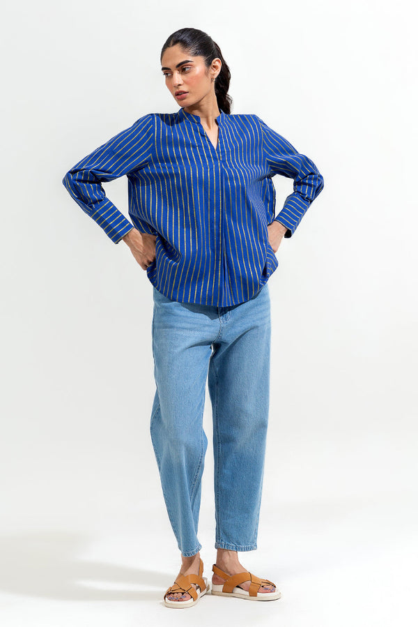 STRIPED FLAT BAND SHIRT