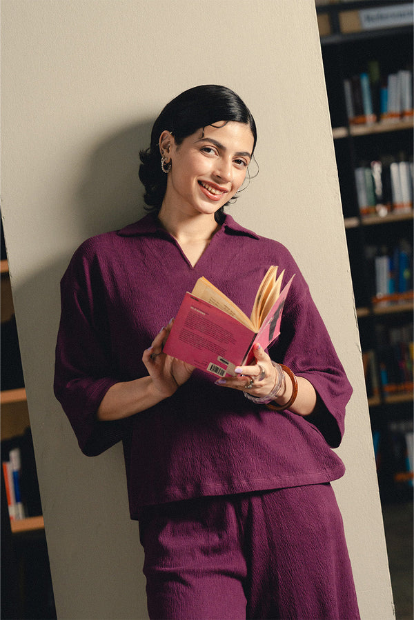 SEAR SUCKER COLLAR SHIRT