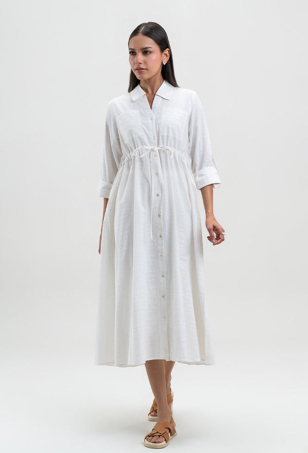SOLID COLLAR DRESS
