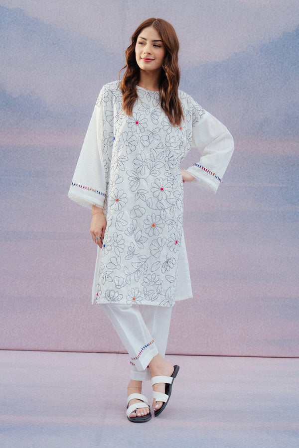 2 PIECE HAND EMBROIDERED YARN DYED SUIT (PRET)