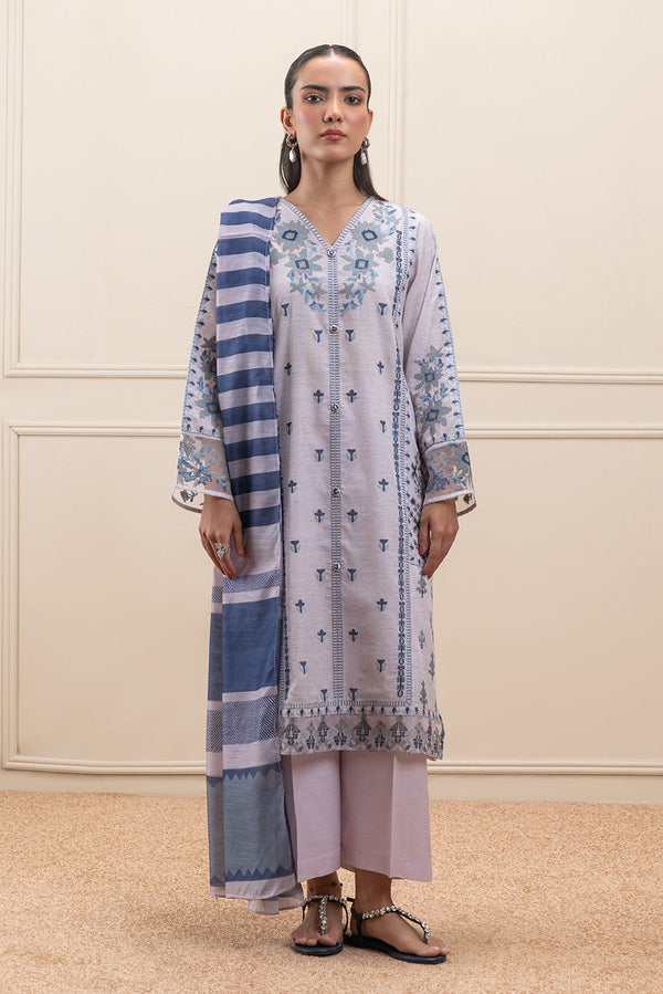 3 PIECE PRINTED NET MULTI NEPS SUIT (PRET)