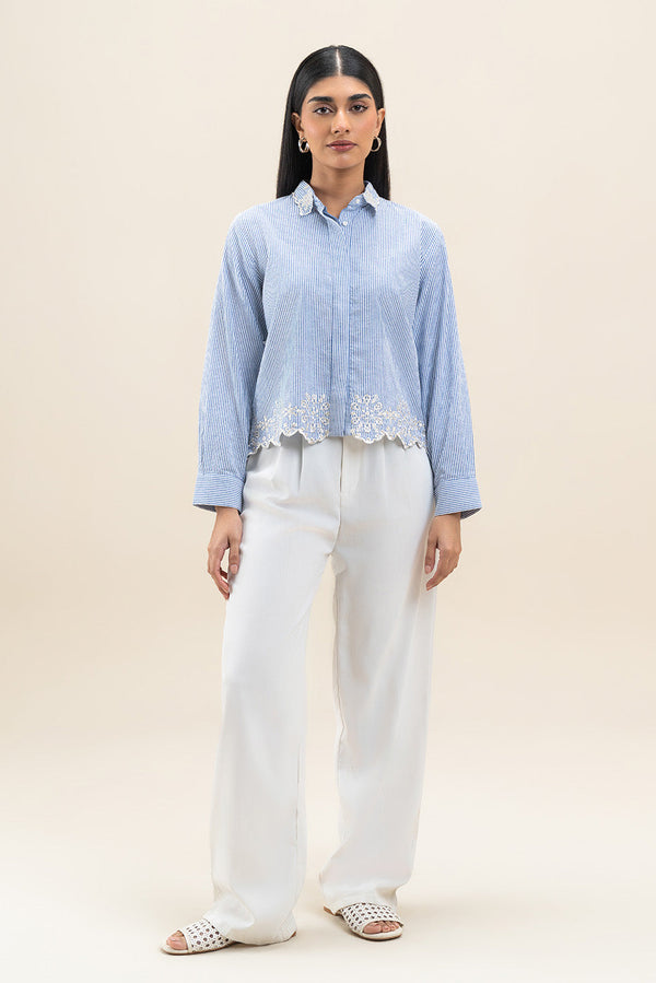 BUTTON-THROUGH EMBROIDERED SHIRT