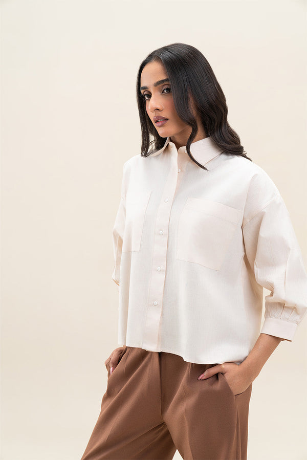 BUTTON-DOWN DROP SHOULDER SHIRT