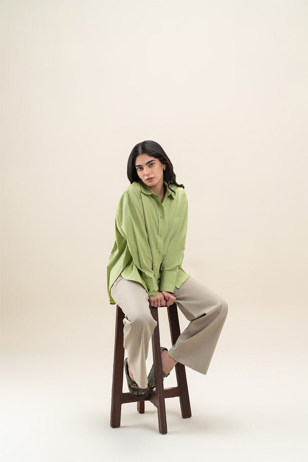 OVERSIZED POPLIN BUTTON-THROUGH SHIRT