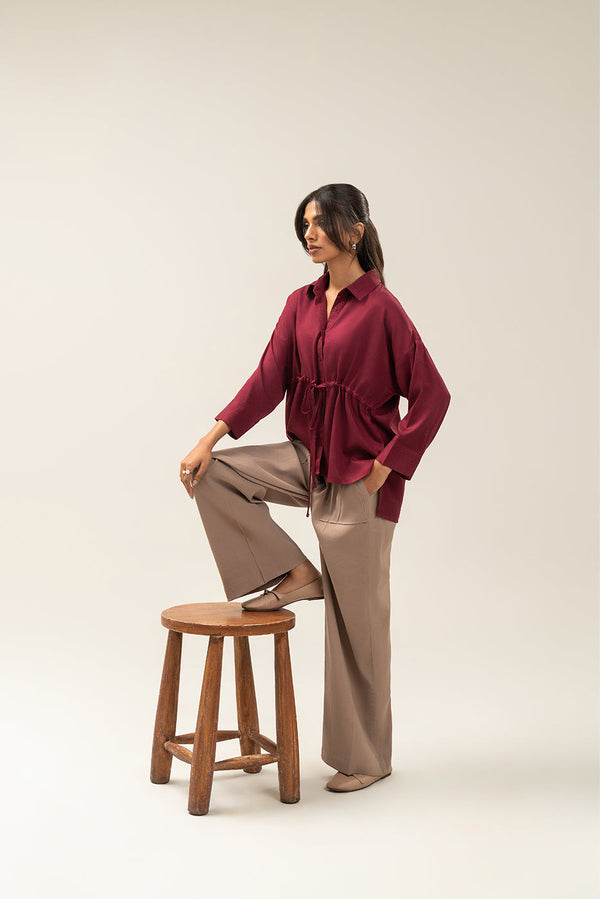 BUTTON-THROUGH ADJUSTABLE WAIST TOP